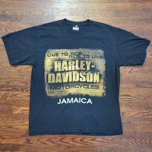 Harley Davidson Motorcycles Jamaica T Shirt Live to Ride Size XL Broadway Tag